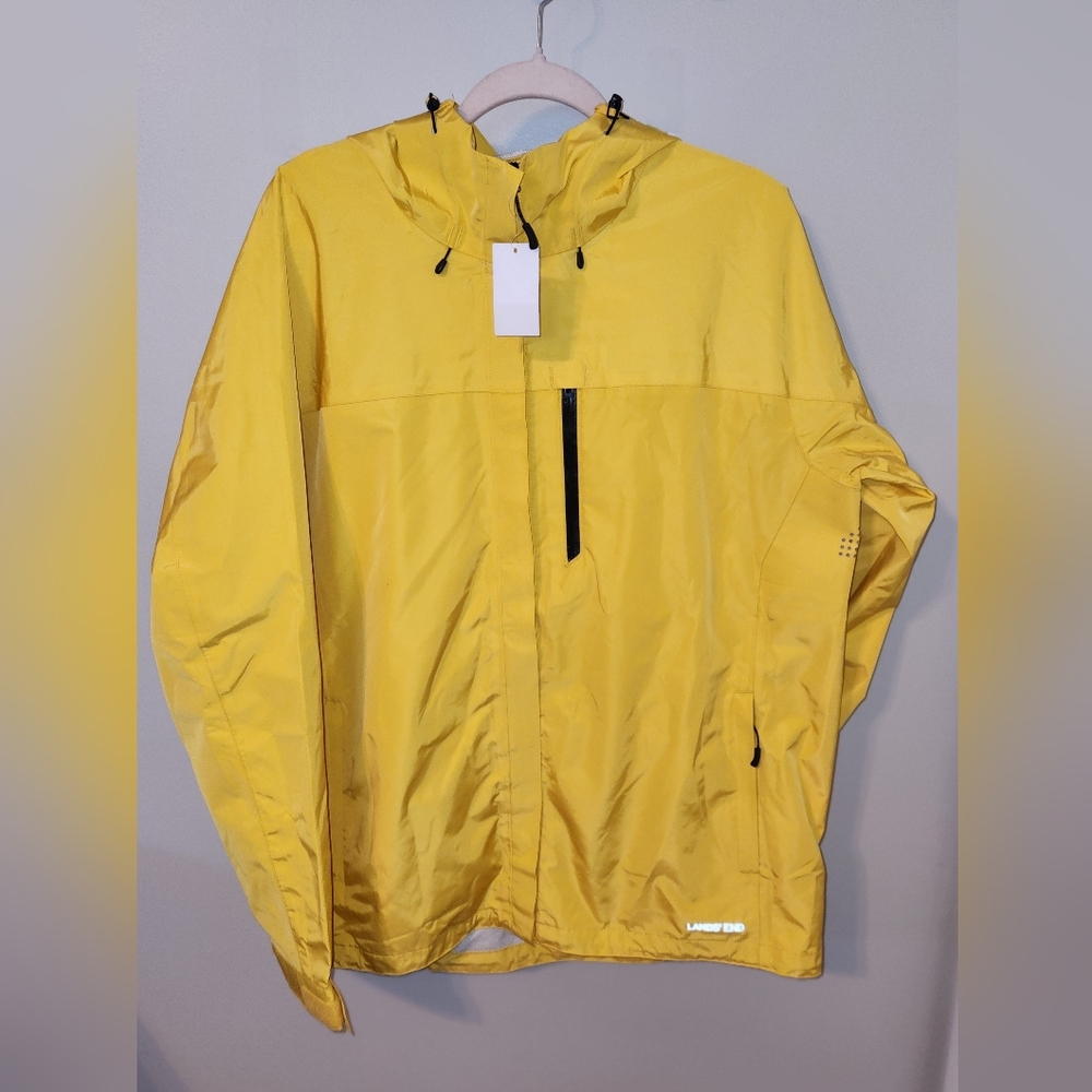Lands' End Men's Vibrant Yellow Raincoat
